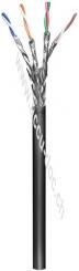 CAT 6 Outdoor Netzwerkkabel, S/FTP (PiMF), schwarz, 100 m - Kupferkaschierter Aluminiumleiter (CCA), AWG 23/1 (solid), Polyethylen-Kabelmantel (PE) 