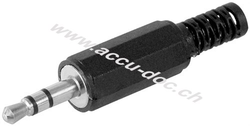 Klinkenstecker - 3,5 mm - stereo, Klinke 3,5 mm Stecker (3-Pin, stereo) - 3,5-mm-Klinkenstecker (3-polig, stereo) 