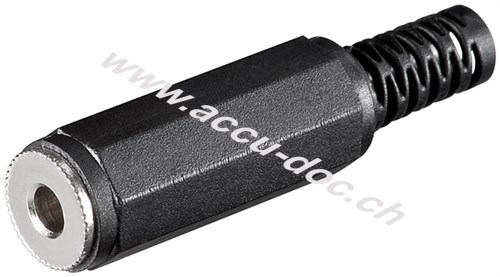 Klinkenkupplung - 3,5 mm - mono, Klinke 3,5 mm Buchse (2-Pin, mono) - Plastikausführung mit Knickschutz 