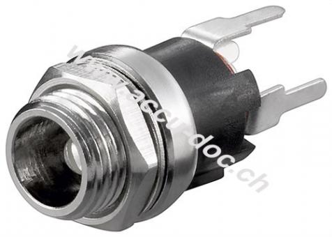 DC-Einbaubuchse - Stift 2,5 mm, geschlossene Bauart mit Printanschluss 