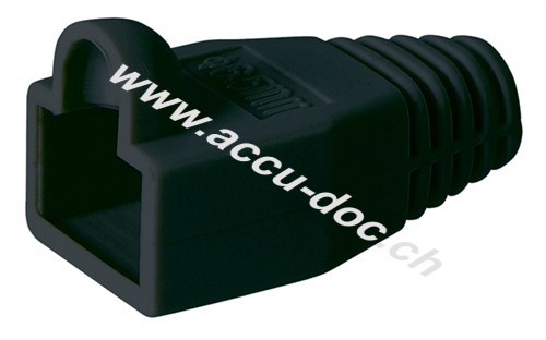 Tülle für RJ45-Stecker, Schwarz - Kabeleinführung 6,40 mm 