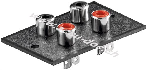 Cinch Terminal - 4 Buchsen mit Lötfahnen 