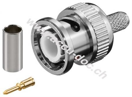 BNC-Crimpstecker - für RG58-/U-Kabel, mit vergoldetem Pin 