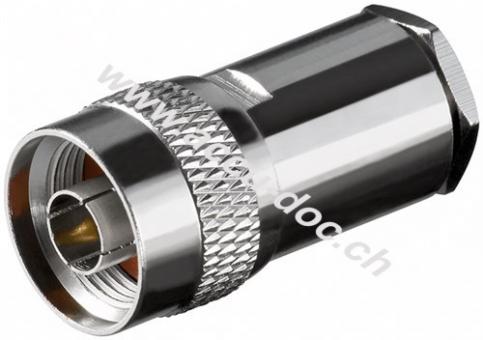 N-Stecker mit ø 5,2 mm, lötbar, 5.2 mm - mit Gold-Pin, für RG 58  Kabel 