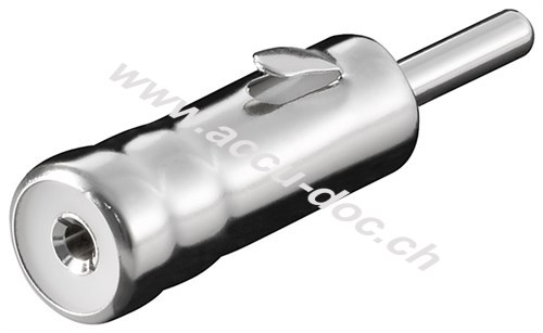 KFZ / Autoradio Antennenstecker, Metallausführung - Stecker alte Norm > Buchse neue Norm 