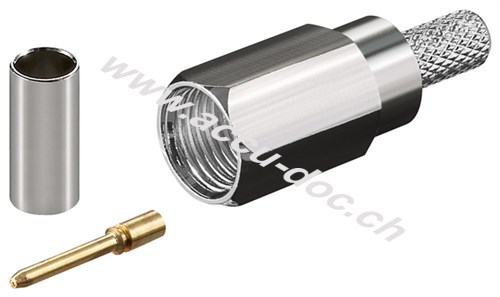 FME-Stecker Crimp für RG 58/U - mit Gold-Pin 