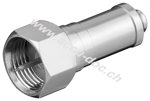 Abschlusswiderstand F, 75 Ohm mit DC-Block - Abschlusswiderstand mit F-Anschluss aus Zink 