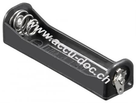 1x AAA (Micro) Batteriehalter, Schwarz - Lötfahne (U) 