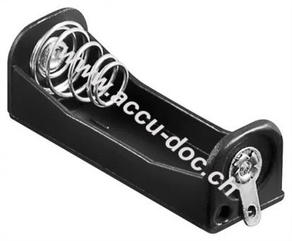 1x N (Lady) Batteriehalter, Schwarz - Lötfahne (U) 