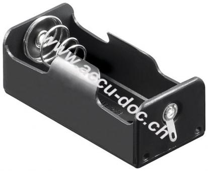 1x C (Baby) Batteriehalter, Lötfahne (U), Schwarz - Lötfahne (U) 