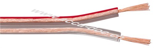 Lautsprecherkabel transparent CU, 25 m - 25 m Rolle, Querschnitt 2 x 0,5 mm² 