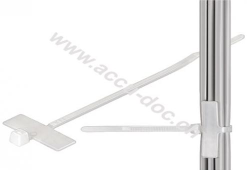 Kabelbinder mit Beschriftungsfeld, Transparent-weiß - Beschriftungsfeld 2,5 cm lang und 8 mm breit 