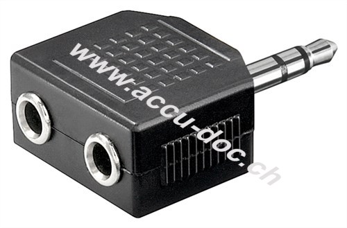 Kopfhörer Adapter AUX, Klinke 3,5 mm 1 zu 2, Klinke 3,5 mm Stecker (3-Pin, stereo) - Klinke 3,5 mm Stecker (3-Pin, stereo) > 2x Klinke 3,5 mm Buchse (3-Pin, stereo) 