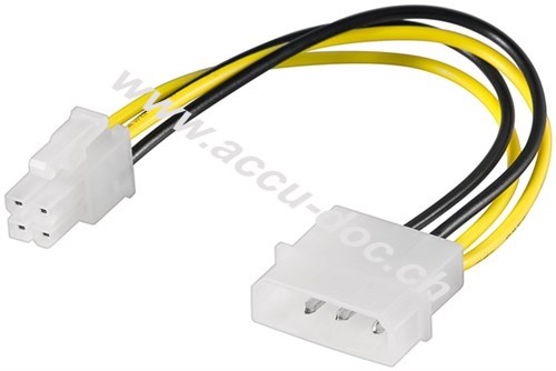 PC Stromkabel/Stromadapter, 5.25 Stecker zu ATX12 P4, 4 pin, 0.16 m - HDD/5,25 Zoll-Stecker (4-Pin) > P4-Stecker 