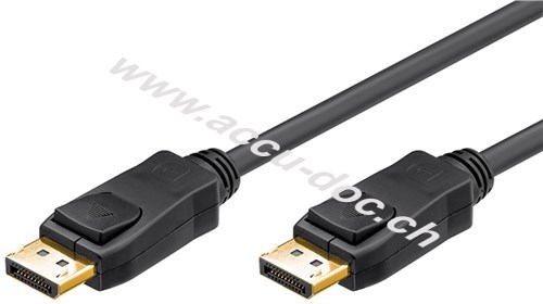 DisplayPort Verbindungskabel 1.1, vernickelt, 2 m, Schwarz - DisplayPort-Stecker > DisplayPort-Stecker 