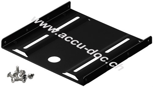 2,5'' Festplatten-Einbaurahmen auf 3,5'' - 1-fach, Schwarz - geeignet für den Einbau einer 2,5'' Festplatte in einen 3,5'' Gehäuseschacht 