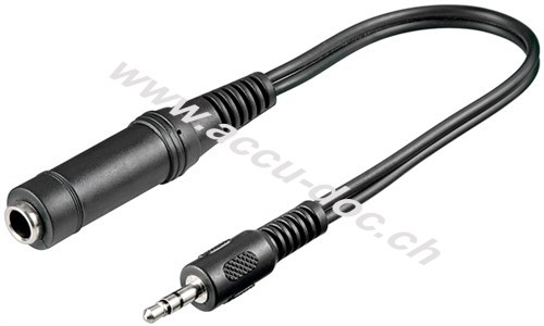 Kopfhörer Adapter, 3,5 mm Stecker zu 6,35 mm Buchse, 0.2 m, Schwarz - Klinke 3,5 mm Stecker (3-Pin, stereo) > Klinke 6,35 mm Buchse (3-Pin, stereo) 
