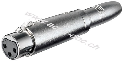 XLR-Kupplung, 3-polig - 1x XLR-Buchse (3-polig) > 1x 6,35-mm-Klinkenbuchse 