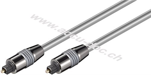 Lichtwellenleiterkabel, 0.5 m, Silber - Toslink-Stecker > Toslink-Stecker, ø 6 mm 