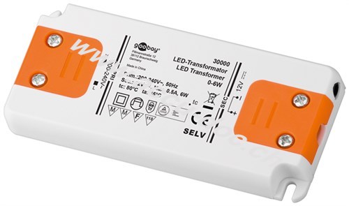 LED-Trafo 12 V/6 W, Orange-Weiß - 12 V DC für LEDs bis 6 W Gesamtlast 