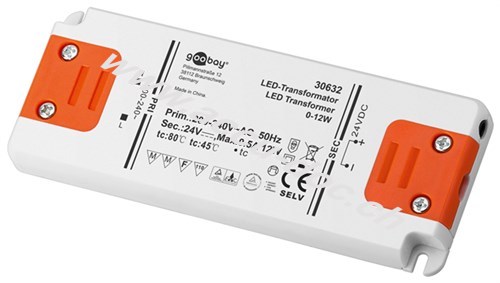 LED-Trafo 24 V/12 W - 24 V Gleichspannung (DC) für LEDs bis 12 W Gesamtlast 