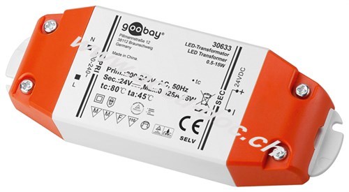 LED-Trafo 24 V/15 W, weiß-Orange - 24 V Gleichspannung (DC) für LEDs bis 15 W Gesamtlast 
