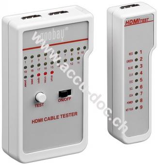 HD Kabeltester, Weiß - 1x Kabeltester mit 2x HDMI™-Buchsen (Typ A) > 1x Kabeltester mit 1x HDMI™-Buchse (Typ A) 