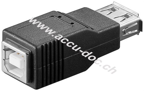 USB 2.0 Hi-Speed Adapter, USB 2.0-Buchse (Typ A) - USB 2.0-Buchse (Typ A) > USB 2.0-Buchse (Typ B) 