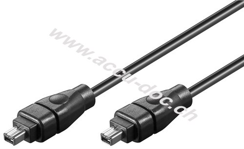 FireWire™ 400 Anschlusskabel, 4 Pin, IEEE1394, 1.8 m, Schwarz - FireWire 400 Stecker (4-Pin) > FireWire 400 Stecker (4-Pin) 