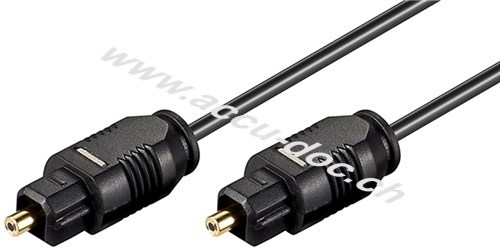 Toslink Kabel 2,2 mm, 2 m, Schwarz - Toslink-Stecker > Toslink-Stecker, ø 2,2 mm 