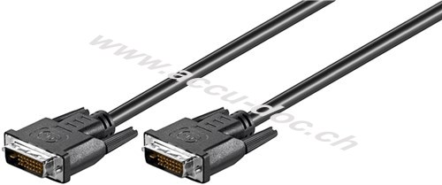 DVI-D Full HD Kabel Dual Link, Nickel, 2 m, Schwarz - DVI-D-Stecker Dual-Link (24+1 pin) > DVI-D-Stecker Dual-Link (24+1 pin) 