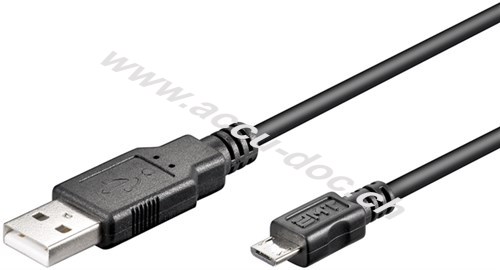 USB 2.0 Hi-Speed Kabel, Schwarz, 0.6 m - USB 2.0-Stecker (Typ A) > USB 2.0-Micro-Stecker (Typ B) 