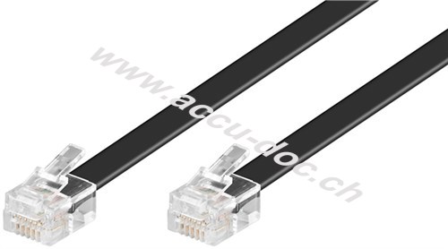 Modularanschlusskabel, 15 m, Schwarz - RJ12-Stecker (6P6C) > RJ12-Stecker (6P6C) 