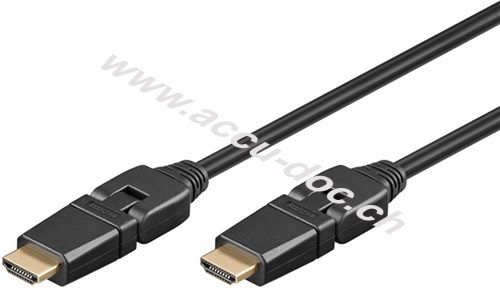 Series 1.4 High Speed HDMI™ 360° Kabel mit Ethernet, 1 m, Schwarz - HDMI™-Stecker (Typ A) > HDMI™-Stecker (Typ A), 360° drehbar 