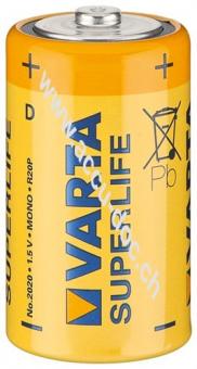 Super Heavy Duty R20/D (Mono) (2020) Batterie, 2 Stk. Blister - Zink-Kohle Batterie, 1,5 V 