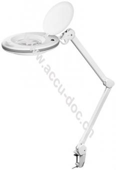 LED Klemm-Lupenleuchte 7,5 W, Weiß, 1.47 m - 127 mm Kristall-Glaslinse, 1,75-fache Vergrößerung, 3 Dioptrien, 520 lm 