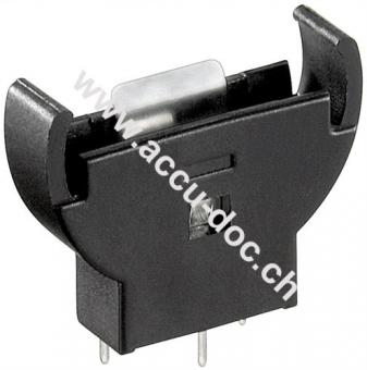 CR2012-CR2032 Knopfzellenhalter, Schwarz - max. 20 mm, Schwarz, Printmontage, vertikal (3-Pin) 