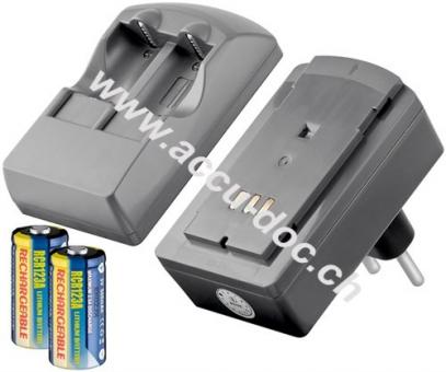 Fotobatterie-Ladegerät inkl. 2x RCR123-Akkus - zum Aufladen von bis zu 2x RCR123-Akkus zugleich 