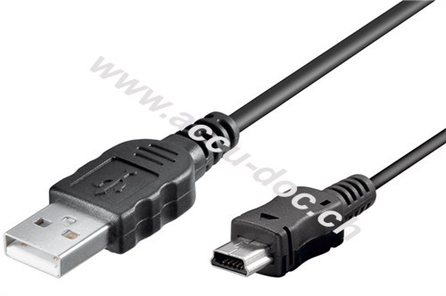 Mini USB Sync- und Ladekabel, Schwarz, 1 m - USB 2.0-Stecker (Typ A) > USB 2.0-Mini-Stecker (Typ B, 5-Pin) 