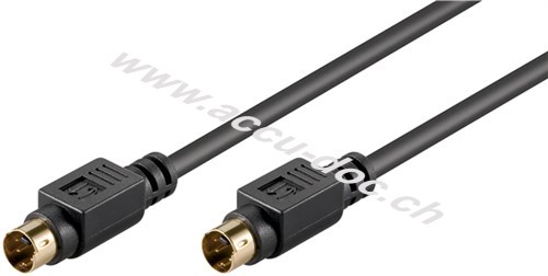 S-Video-Verbindungskabel, einzeln geschirmt, 1 m - Mini-DIN 4-Stecker (S-Video) > Mini-DIN 4-Stecker (S-Video) 
