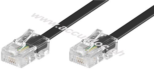 ISDN-Modularanschlusskabel, 6 m, Schwarz - Kupferkaschierter Aluminiumleiter (CCA), RJ45-Stecker (8P4C) > RJ45-Stecker (8P4C) 