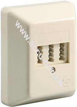 3x TAE-NFF Aufputzdose, Beige - mit Schraubanschluss 