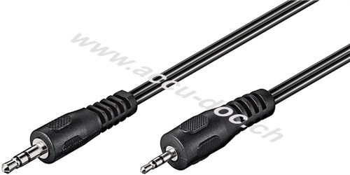 Audio Adapterkabel AUX, 3,5 mm zu 2,5 mm Stereo, 2 m, Schwarz - Klinke 3,5 mm Stecker (3-Pin, stereo) > Klinke 2,5 mm Stecker (3-Pin, stereo) 