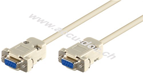 D-SUB 9 pin Anschlusskabel, Buchse/Buchse, seriell 1:1, 2 m, Grau - D-SUB/RS-232-Buchse (9-polig) > D-SUB/RS-232-Buchse (9-polig) 