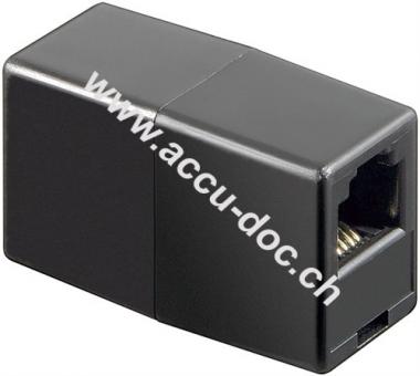 Telefon-Adapter, Schwarz - RJ11/RJ14-Buchse (6P4C) > RJ11/RJ14-Buchse (6P4C) 