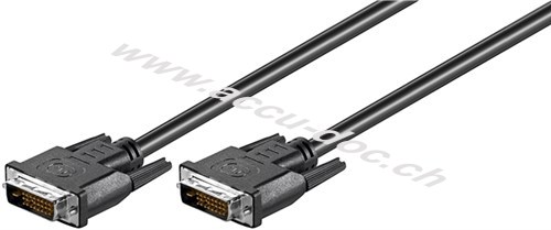DVI-D Full HD-Kabel Dual Link, Nickel, 2 m, Schwarz - DVI-D-Stecker Dual-Link (24+1 pin) > DVI-D-Stecker Dual-Link (24+1 pin) 