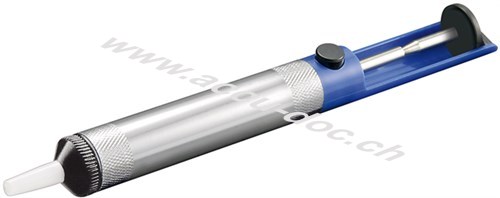 Entlötpumpe, Leichtmetallgehäuse mit Teflonspitze - Lötpumpe mit hoher Saugleistung zum Enfernen von Altlot 