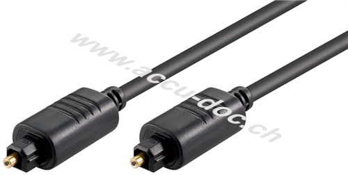 Toslink-Kabel 5 mm, 1.5 m, Schwarz - Toslink-Stecker > Toslink-Stecker, ø 5 mm 