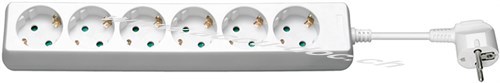 Steckdosenleiste 6-fach, 1,5 m, weiß, 1.5 m - 6x Schutzkontaktbuchse 