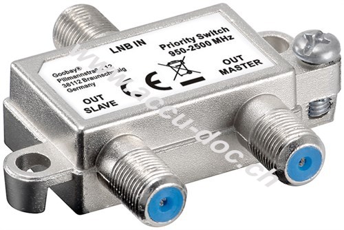 SAT-Vorrang-Splitter, Silber - verteilt 1 LNB auf 2 SAT-Receiver 